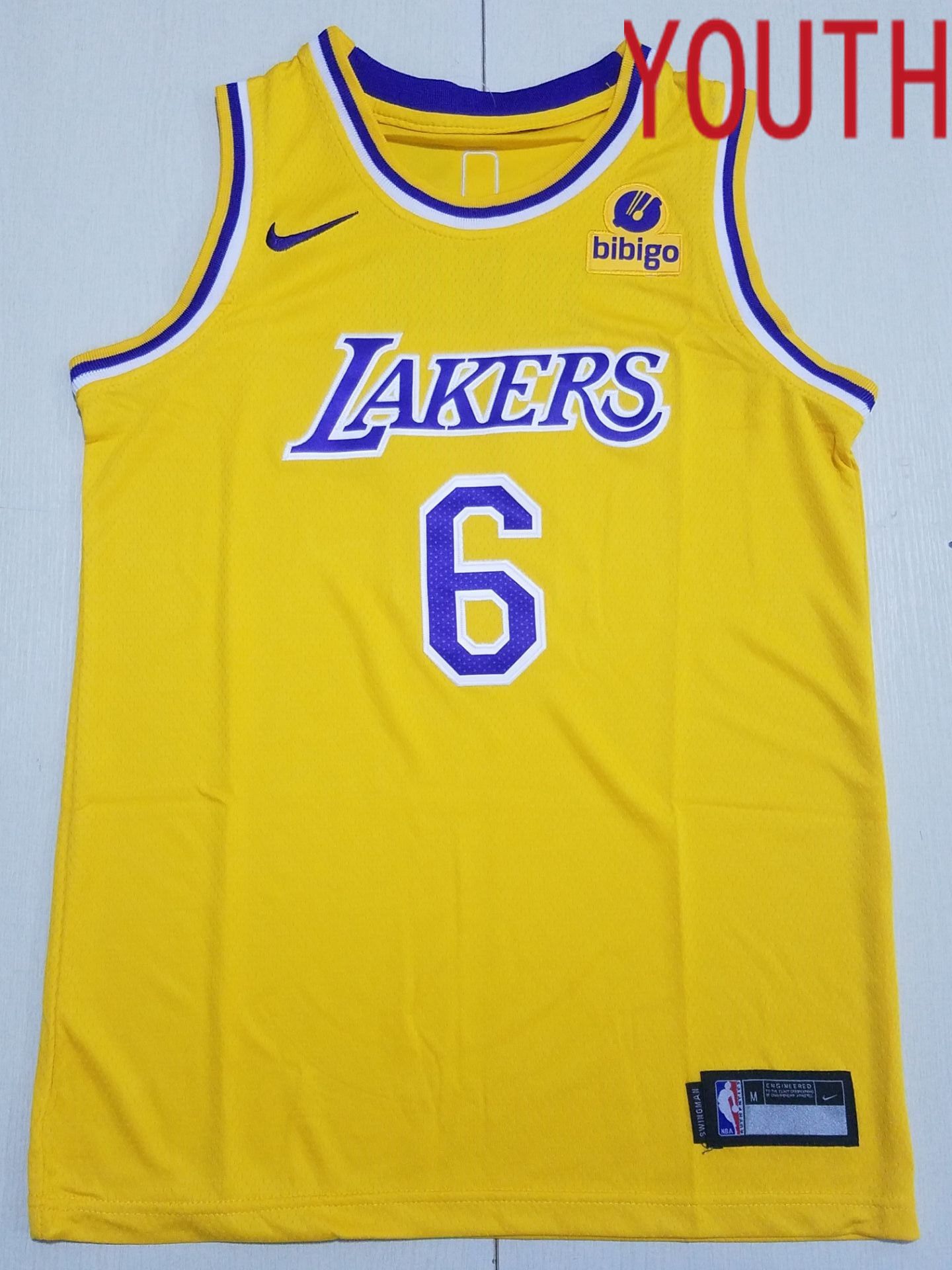 Youth Los Angeles Lakers #6 James Yellow Nike 2022 NBA Jersey